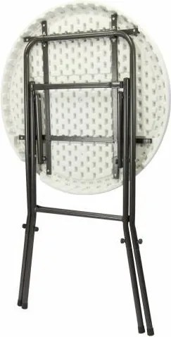 Składany, okrągły stół barowy, biały.