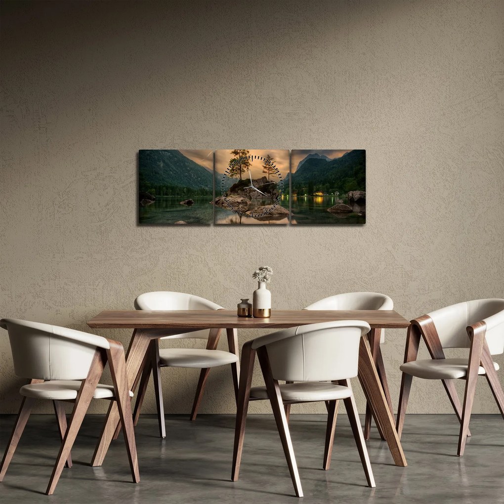 Piękny obraz krajobrazu (z zegarem) (90x30 cm)