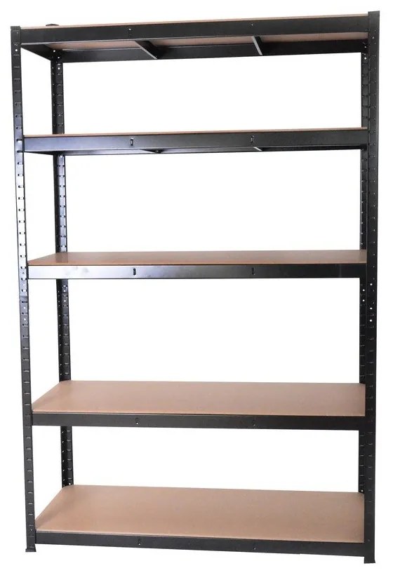 Czarny metalowy regał do garażu 120x180 cm – Rojaplast