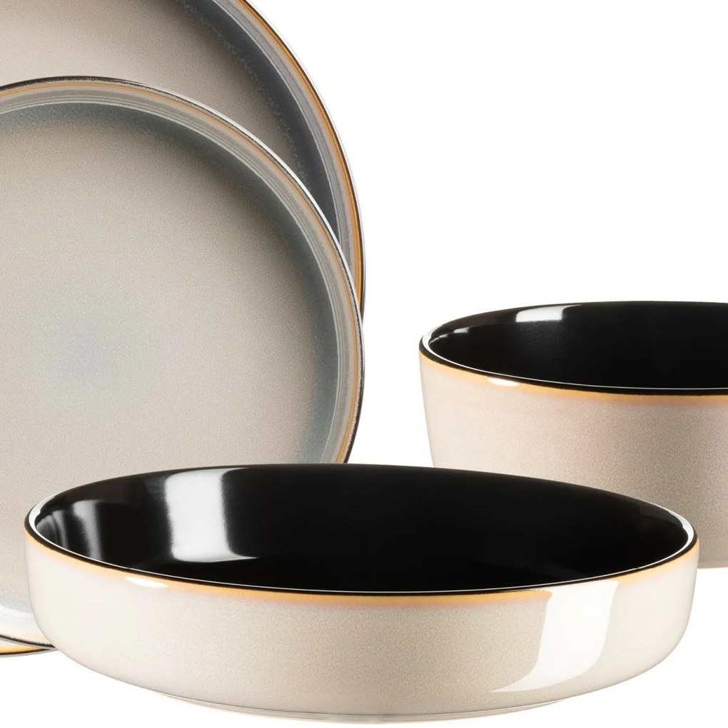 Mäser 10-częściowy zestaw jadalny ALENIA, beżowy