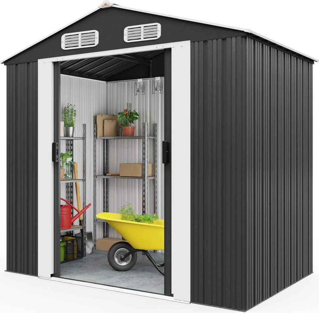 Domek narzędziowy XL, 196x132x188cm, antracyt Gardebruk