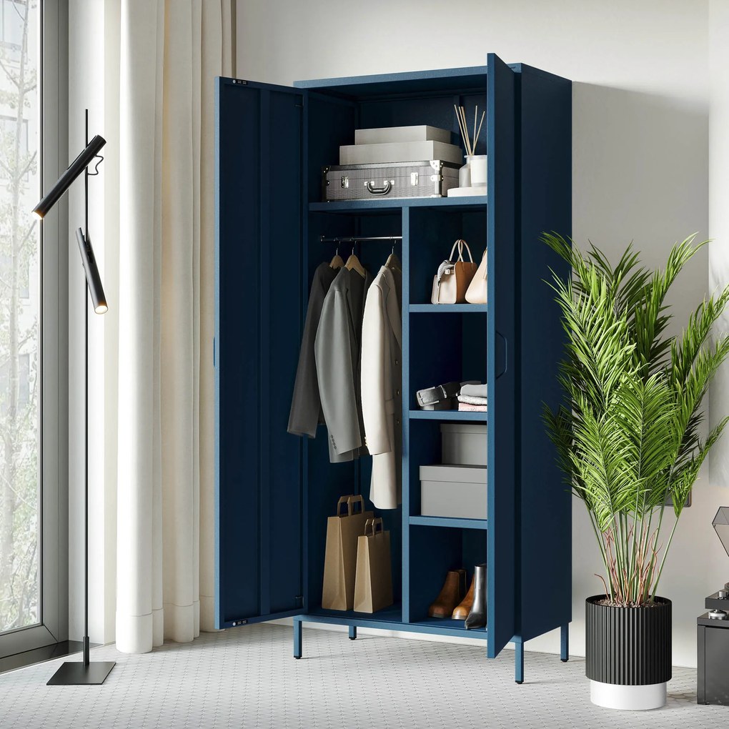 Szafa na ubrania metalowa granatowa FLAVIO