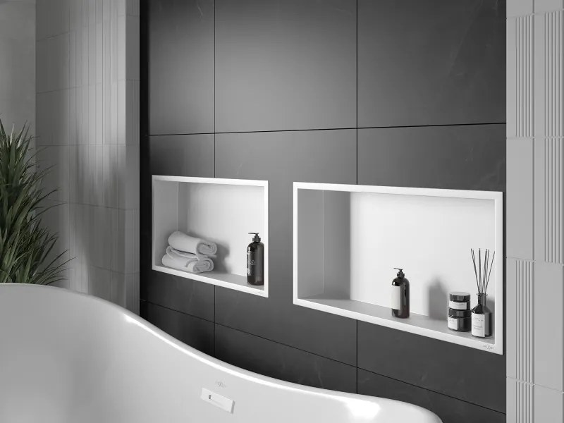 Mexen X-Wall-R półka wnękowa z kołnierzem 60 x 30 cm, biała - 1920603010