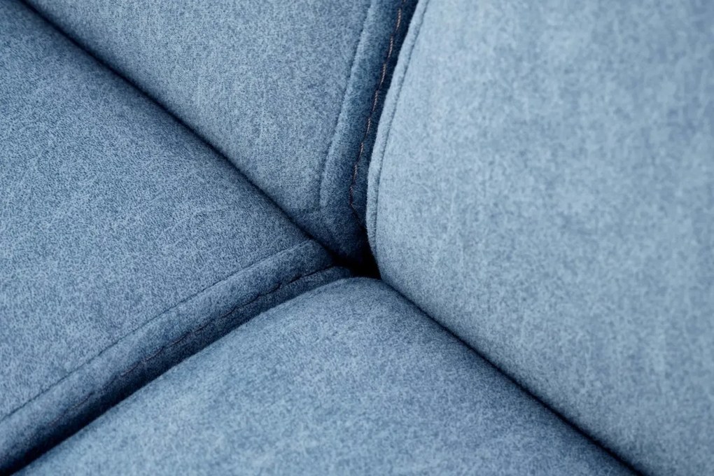 Sofa MILANO 2S niebieska/orzech dwuosobowa HALMAR