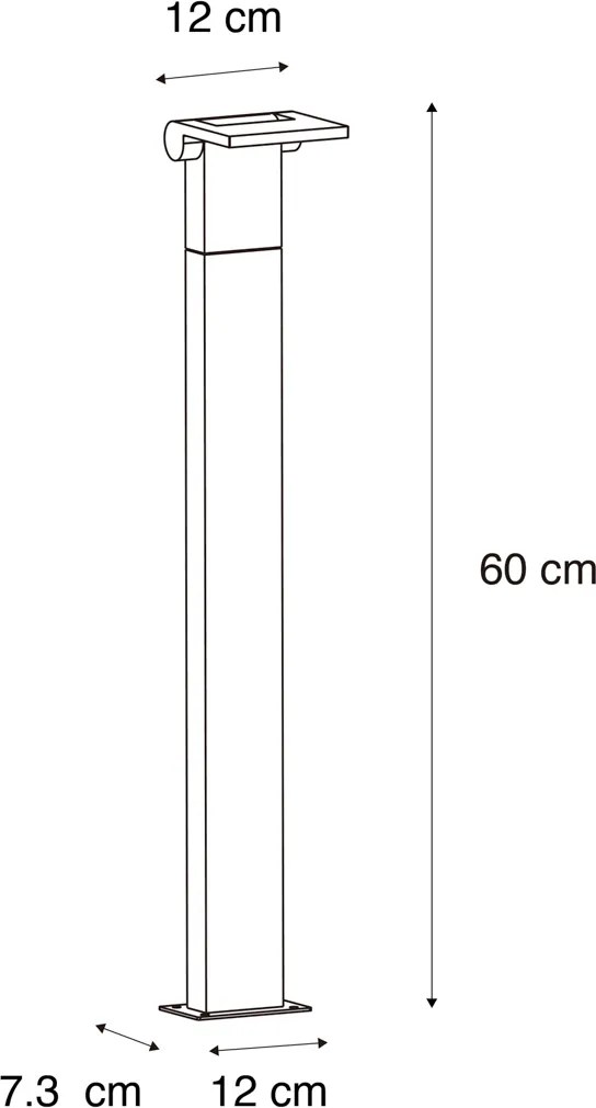 Nowoczesny słup ogrodowy antracytowy 60 cm z LED IP54 - Zane