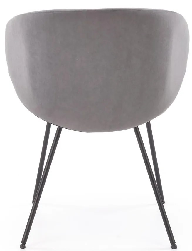 Krzesło do jadalni tapicerowane popiel szary mat welur K587