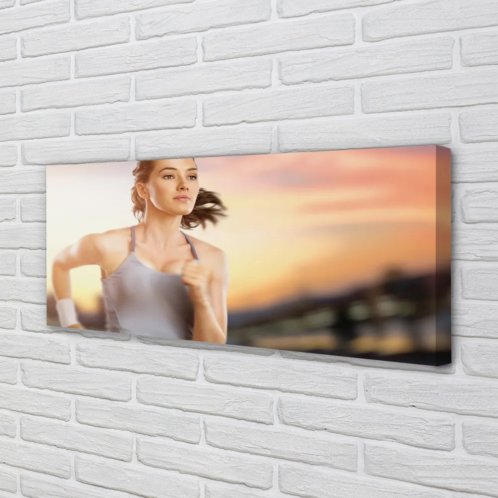 Duży obraz na płótnie Kobieta na Tle Nieba