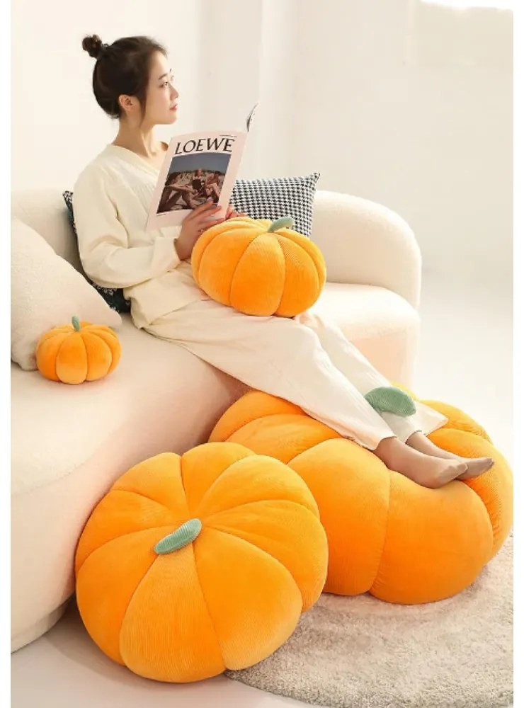 Poduszka dekoracyjna w kształcie dyni PUMPKIN 35 cm, kremowa
