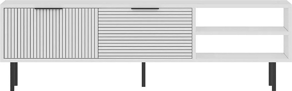 Stojak pod TV – 150 cm x 45 cm x 30 cm – Biały – Płyta wiórowa pokryta melaminą