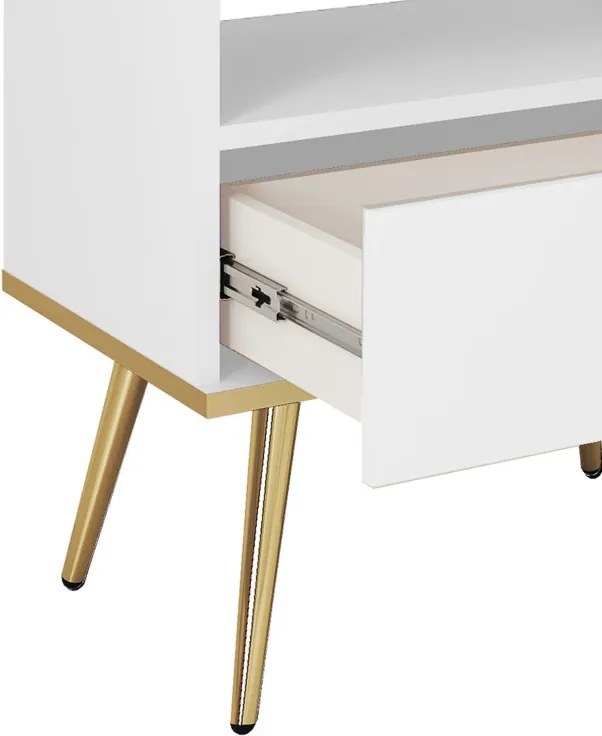 ORIANA Szafka nocna S 54 biała | nogi złote