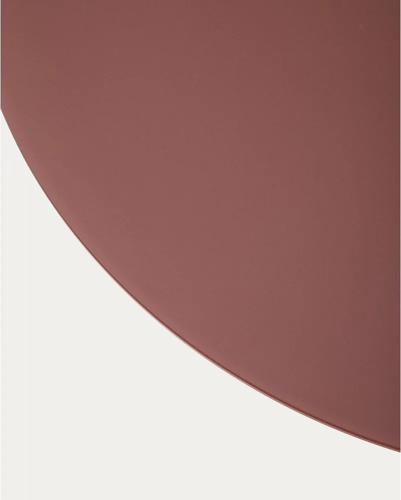 Okrągły stolik ze szklanym blatem w kolorze terakoty ø 80 cm Wilshire – Kave Home