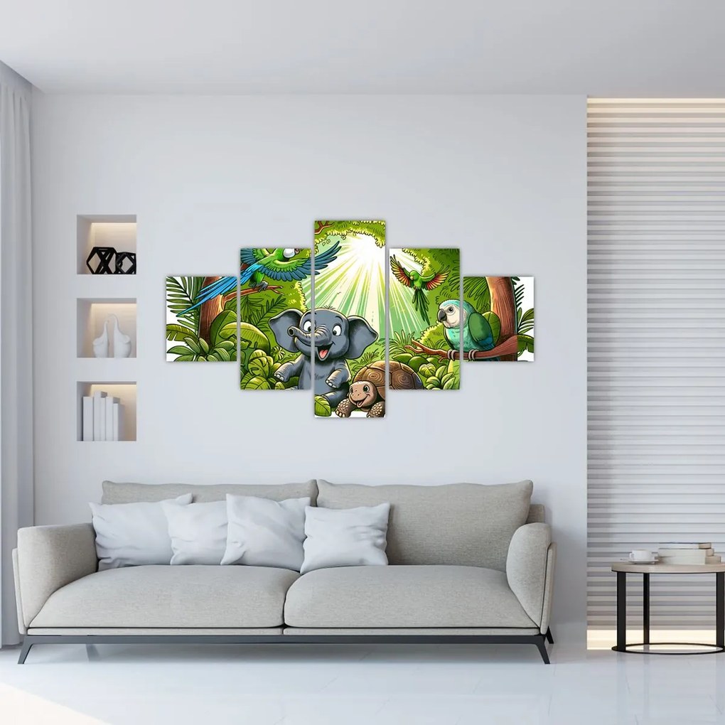 Obraz - Wesołe zwierzątka (125x70 cm)