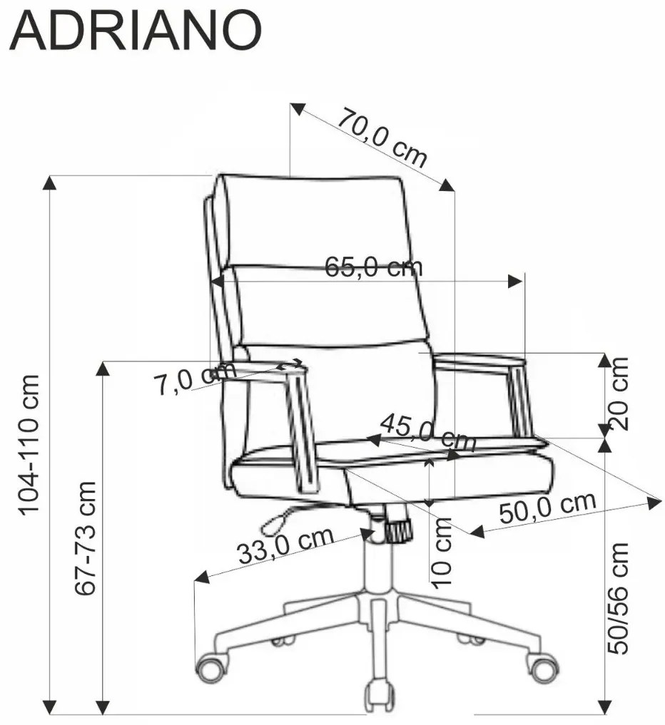Fotel biurowy ADRIANO 2 czarny HALMAR