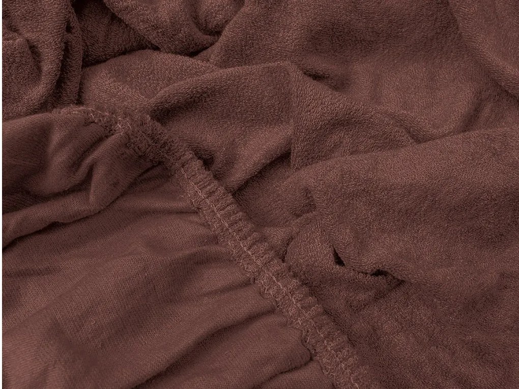 PrzytulneMieszkanie.pl Prześcieradło frotte EXCLUSIVE ciemnobrązowe 200x220 cm