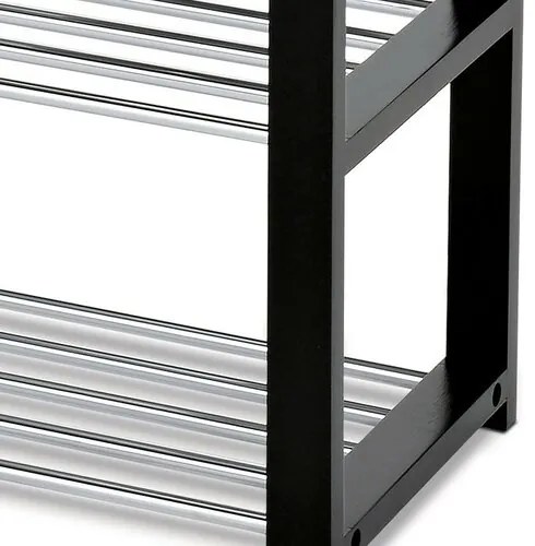 Półka na buty 4 piętra czarny, 80 x 30 x 73 cm, 4 piętra