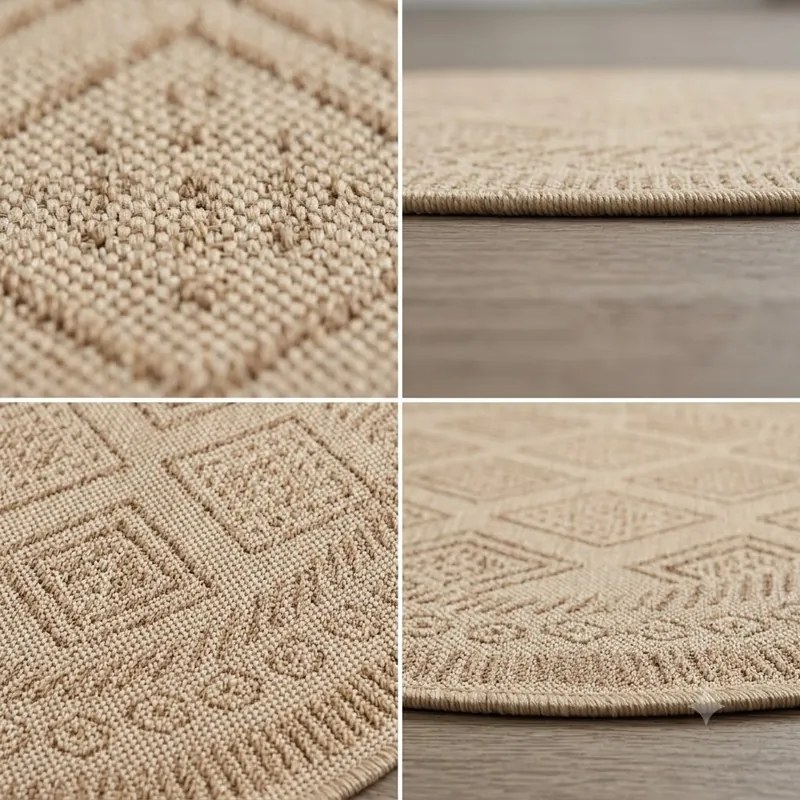 Dywan uniwersalny MIRA Romby Beżowo Brązowe koło 80 cm x 80 cm