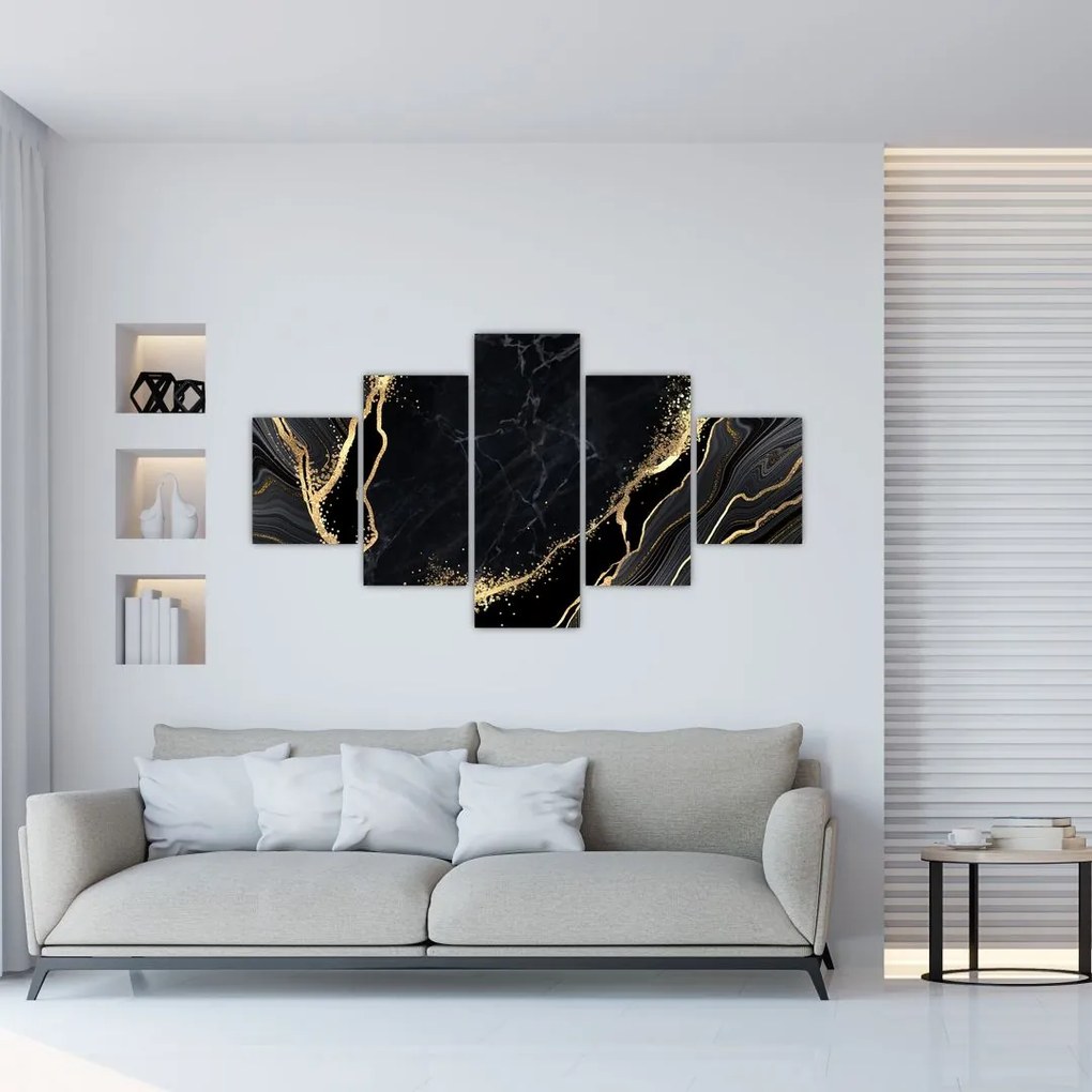 Obraz złotej abstrakcji (125x70 cm)