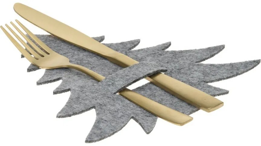 Kieszeń na sztućce X-Mas Tree szary, zestaw 4 szt.