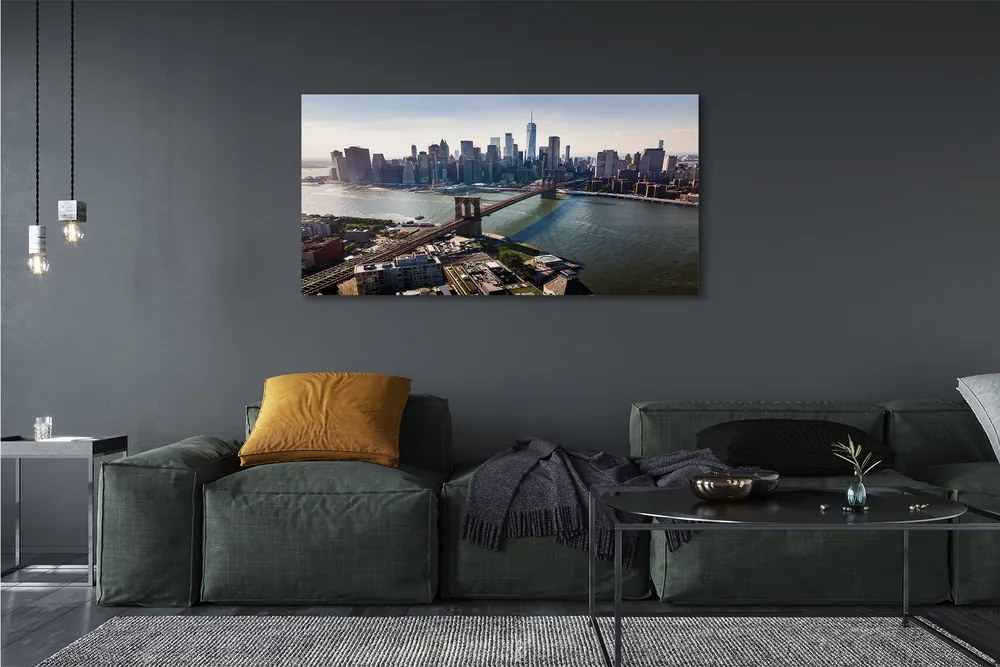 Duży obraz na płótnie Architektura Miasta: Most i Wieżowce