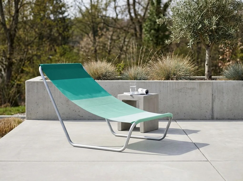 Składany leżak plażowy SAND, zielone paski