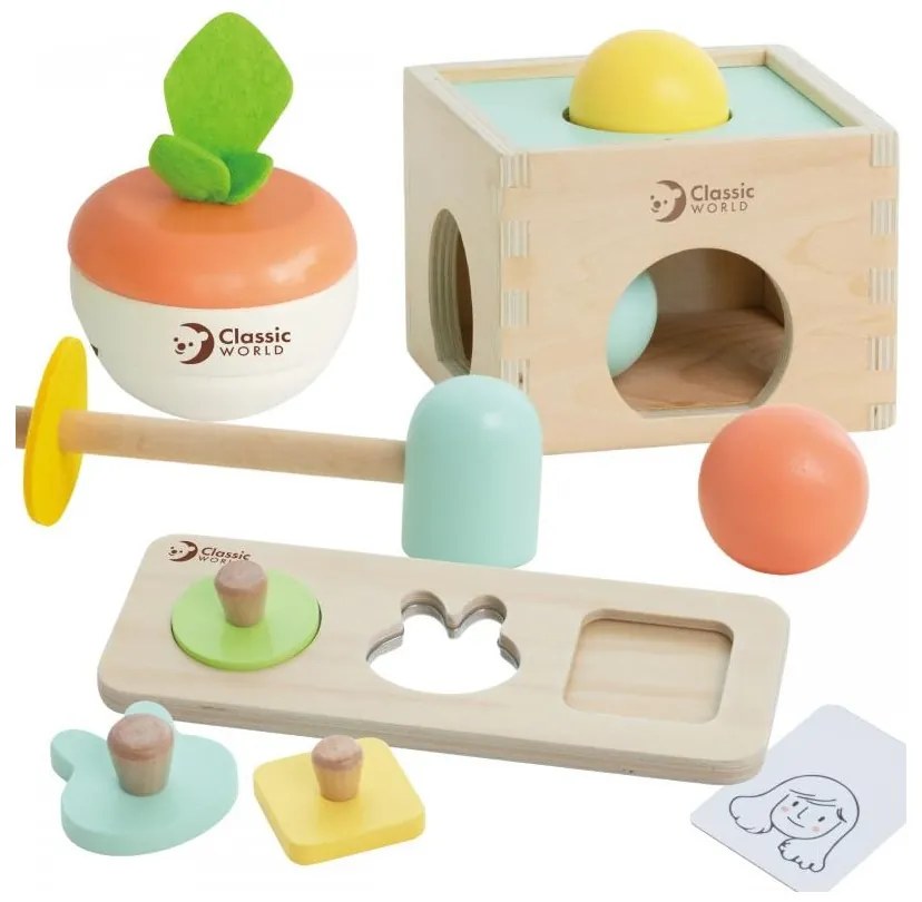 Classic world pastelowy zestaw edukacyjny dla dzieci box od 6 do 12 miesiąca