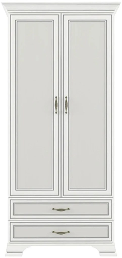 Klasyczna szafa dwudrzwiowa z szufladami fineline crema T0-R91