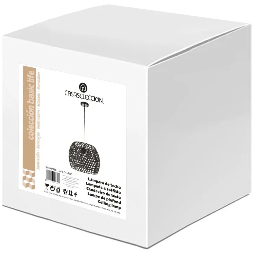 Czarna bambusowa lampa sufitowa ø 35 cm – Casa Selección
