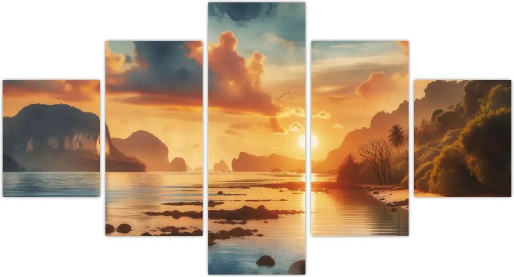 Obraz - Widok z plaży (125x70 cm)