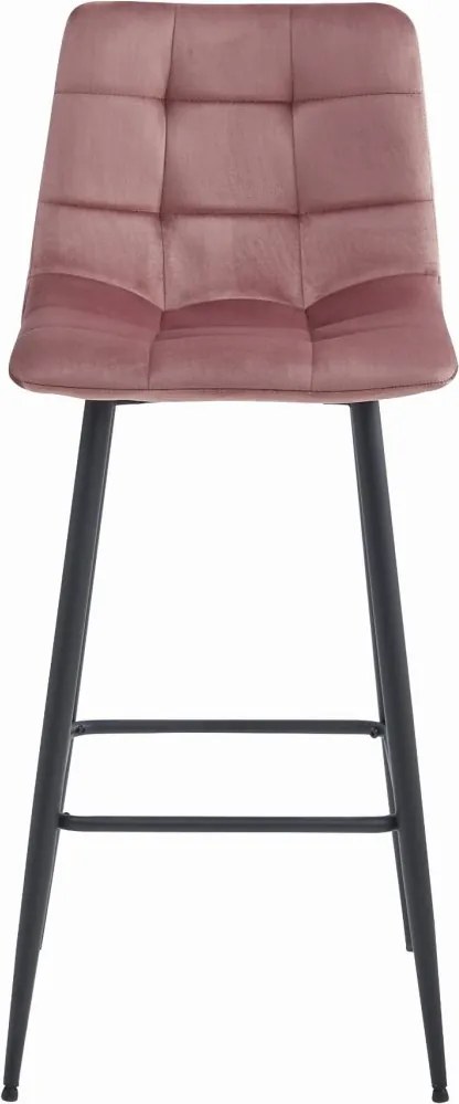 Hokker ARCETO VELVET z czarnymi nogami, różowy