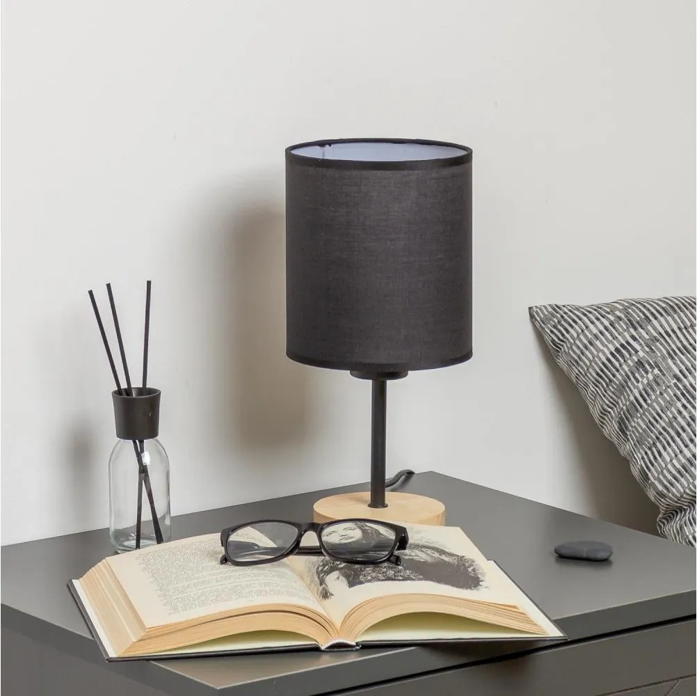 Brilagi - Lampa stołowa NUBILA WOOD 1xE27/25W/230V dąb/czarny