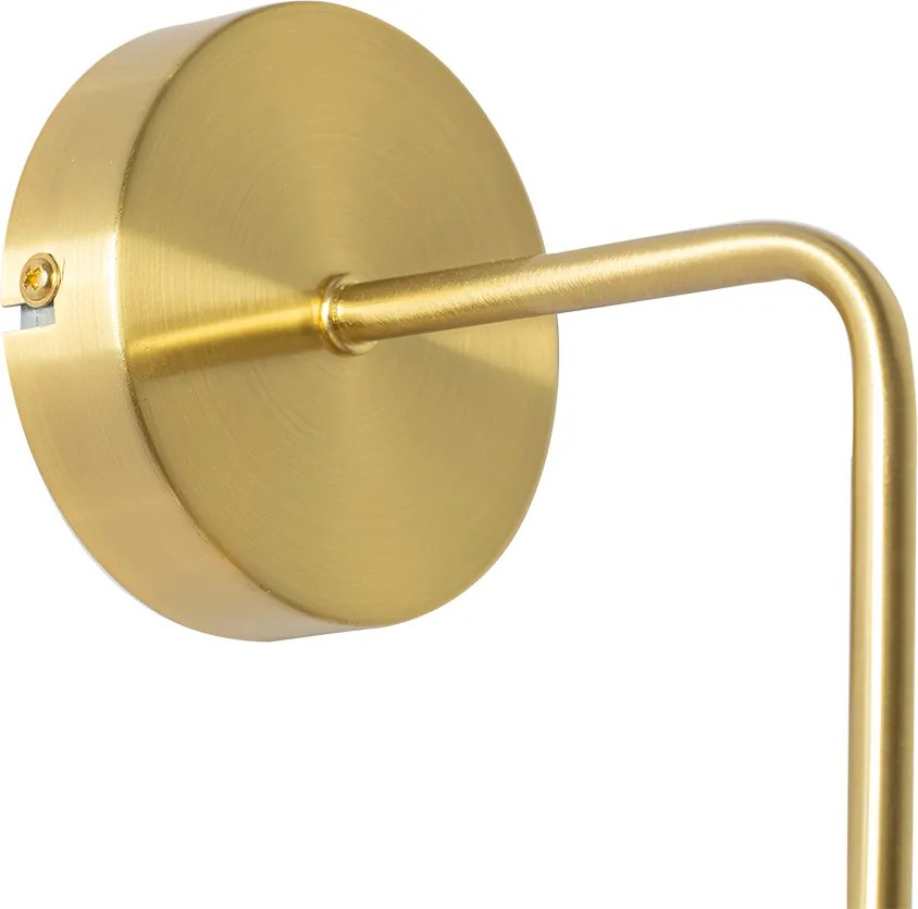 Lampa ścienna art deco złota ze szkłem - Laura