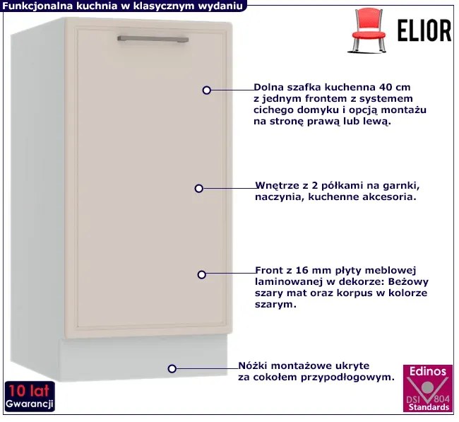 Szafka kuchenna dolna 40 cm - Caroni 6X