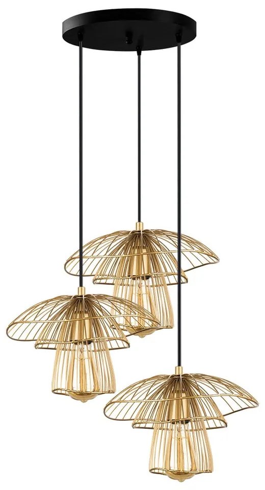 Lampa wisząca w kolorze złota Squid Lighting Root, wys. 117 cm
