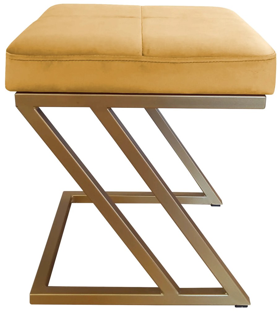 Pufa ZETA LOFT taboret podnóżek podstawa złota MG15