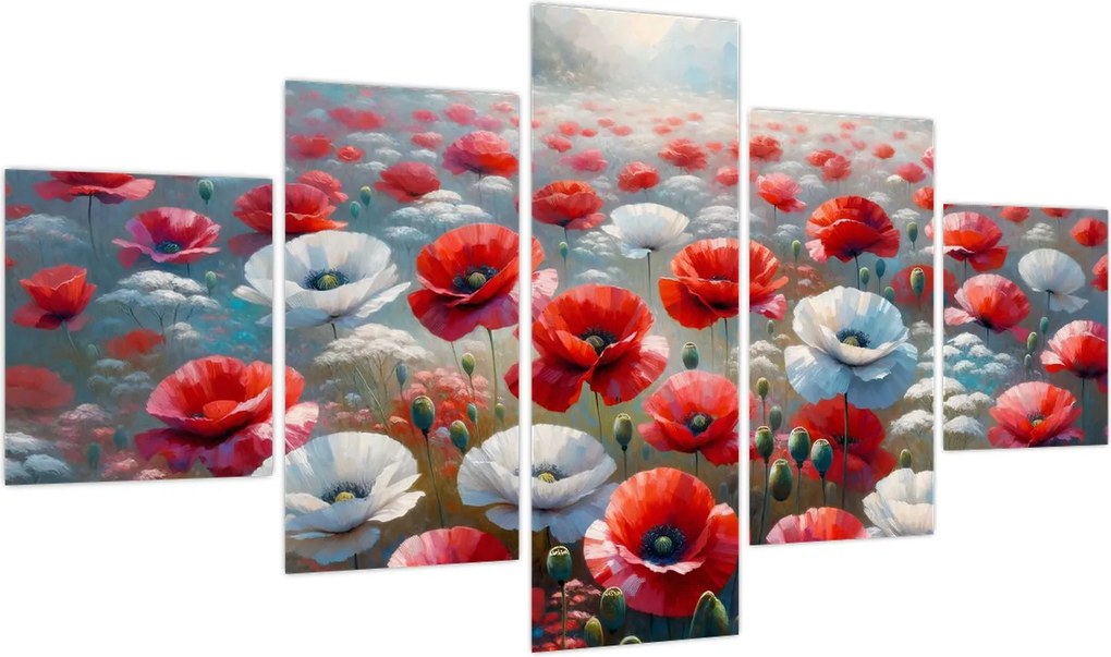 Obraz - Pole maków (125x70 cm)