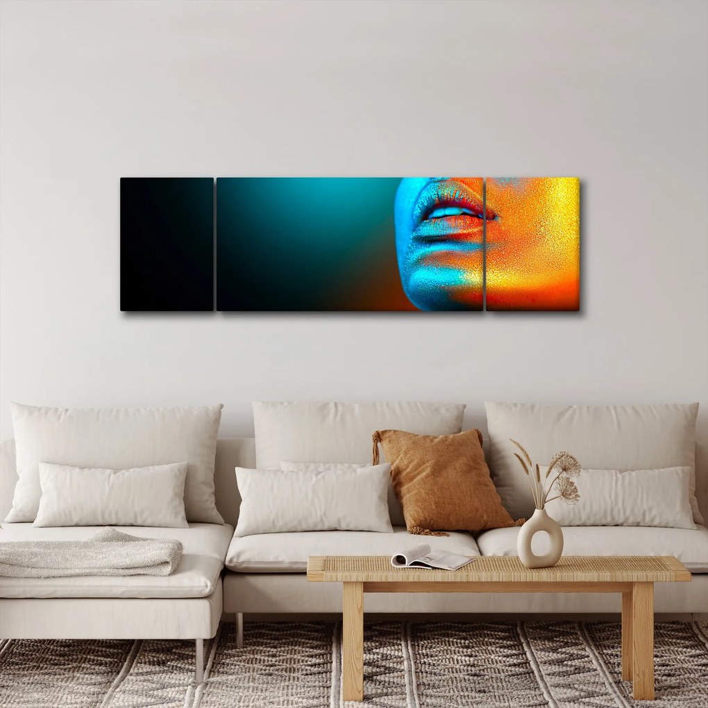 Obraz - Błyszcząca twarz (170x50 cm)