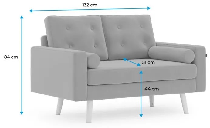 Jasnoszara dwuosobowa sofa MANDI