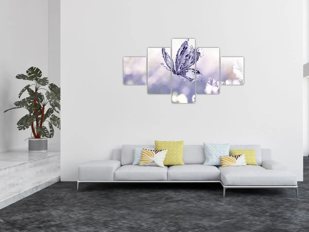 Obraz - Motyl i lawenda (125x70 cm)