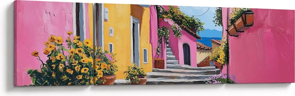 Obraz - Różowa uliczka (170x50 cm)
