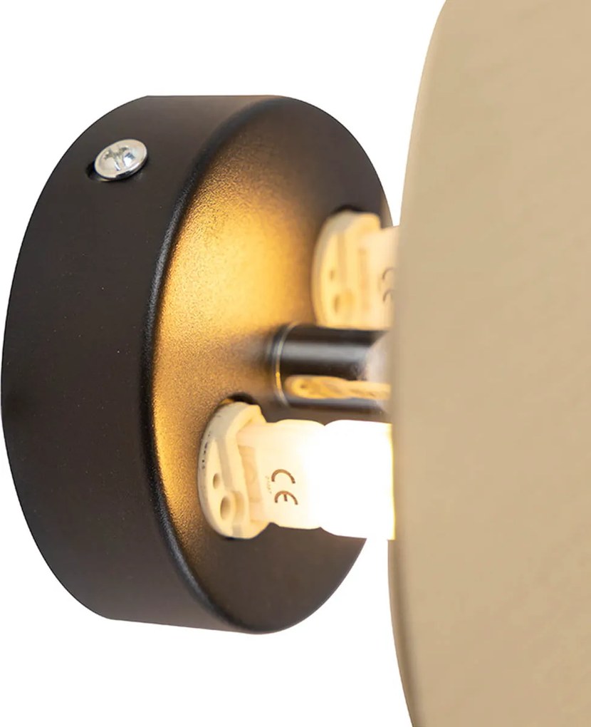 Designerska lampa ścienna okrągła złota - Pulley