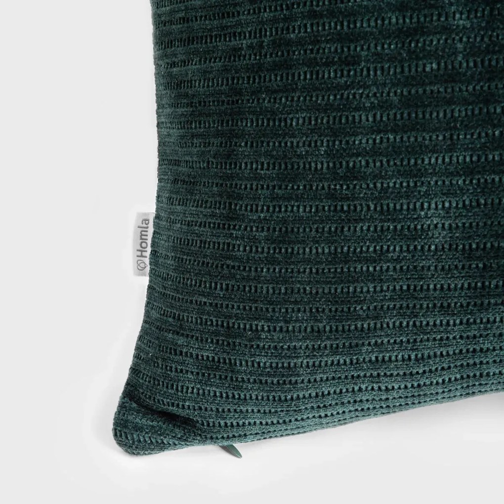 Poszewka dekoracyjna CHENILLE szenilowa zielona 45x45 cm HOMLA