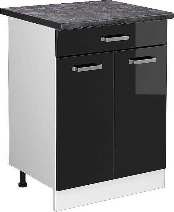 Szafka dolna do kuchni czarny wysoki połysk 60x60x81.6 r-line