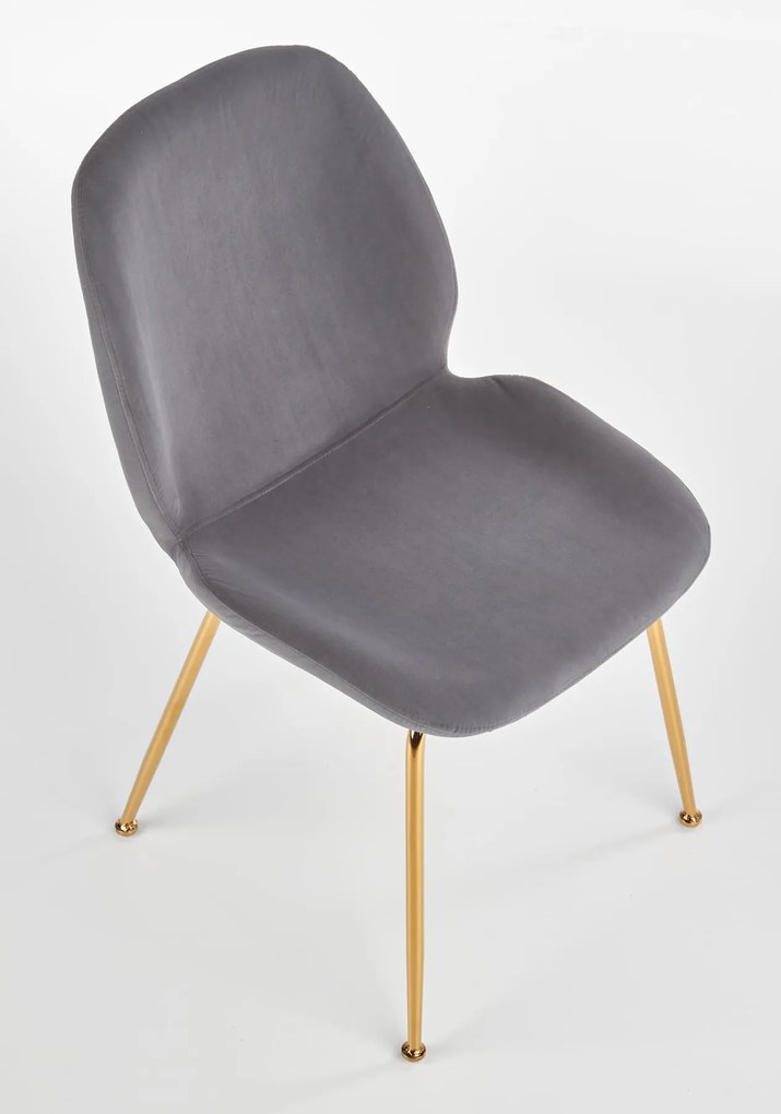 Tapicerowane krzesło na złotych nogach K381 Halmar