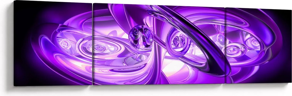 Obraz fioletowych fraktali (170x50 cm)
