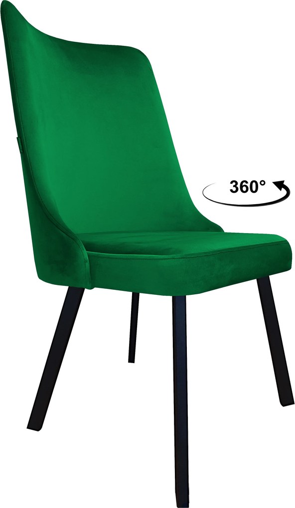 Krzesło Victor tkanina Welur noga metalowa krzesło tapicerowane premium : Kolor nogi - Czarna profil, Kolor tkaniny - VELVET - MG25, Typ siedziska - Siedzisko obrotowe 360°
