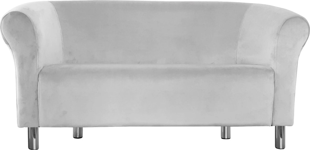 Sofa Milo tkanina Welur wygodna sofa tapicerowana do salonu i poczekalni : Kolor nogi - Chrom, Kolor tkaniny - VELVET - MG39, Typ tkaniny - Velvet, Wysokość nogi - 15 cm
