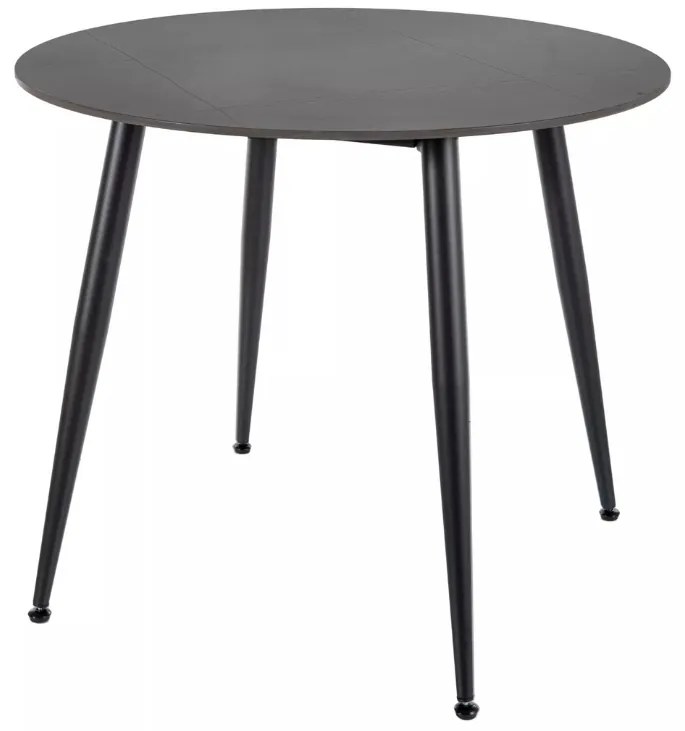 Okrągły stół jadalniany RION 90 cm z blatem ceramicznym, czarny marmur