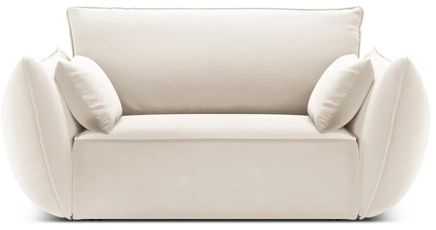 Beżowy aksamitny fotel Vanda – Mazzini Sofas
