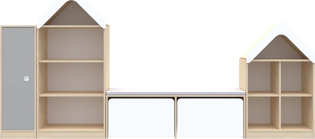 Zestaw mebli przedszkolnych Blox Colours 12, front jasnoszary