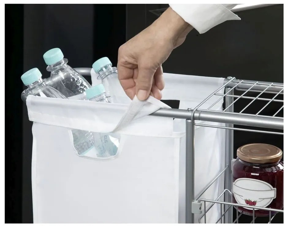 Wielofunkcyjny wózek/regał na kółkach z koszem Wenko Slim, 28 l